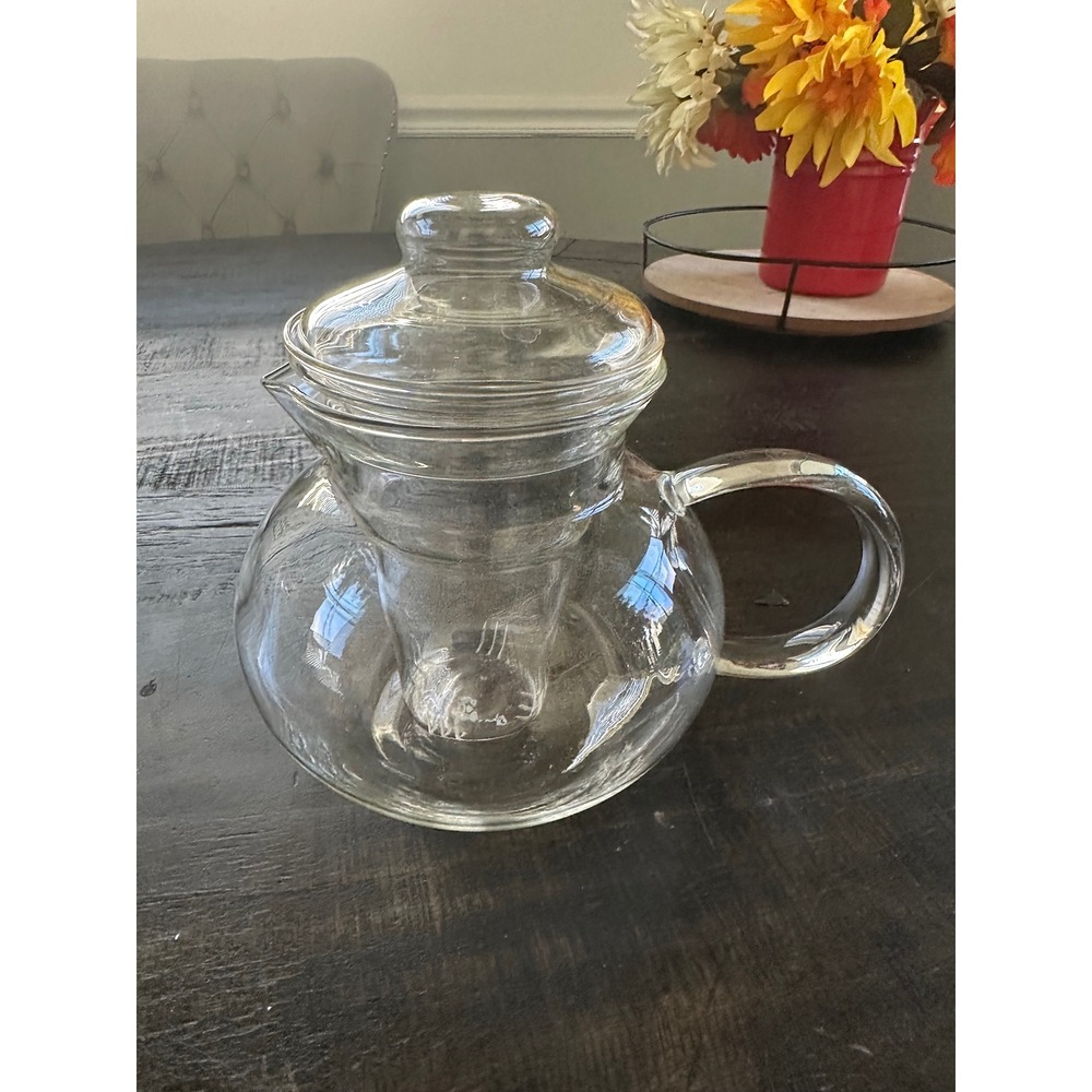 Primula 40 Oz Clear Glass Teapot w/ Removable Infuser & Lid Loose Leaf Tea 5 Cup